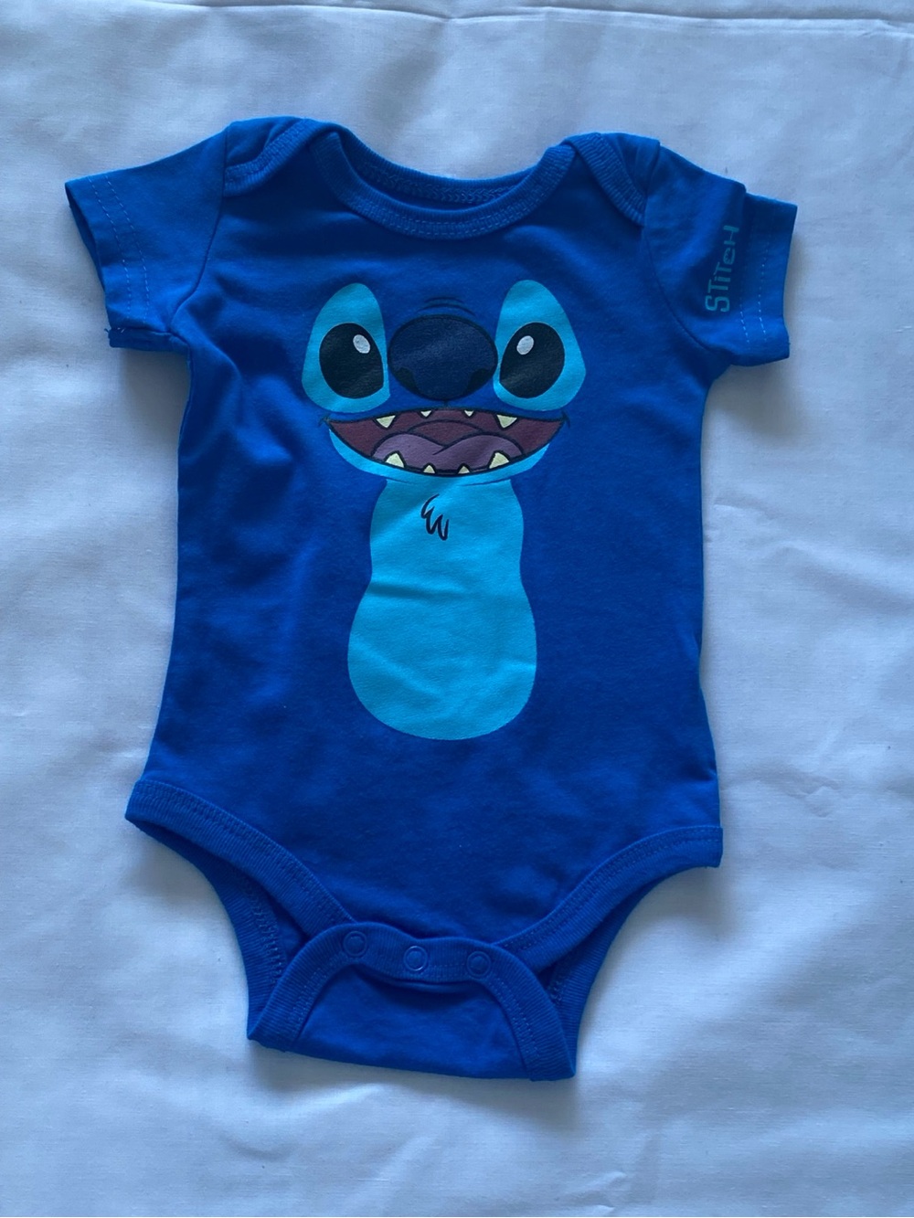 Disney Baby Stitch 3M Blue Short Sleeve Bodysuit